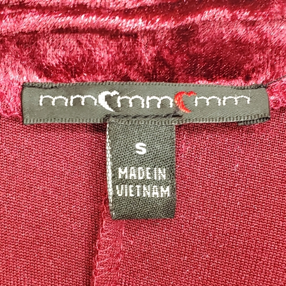 MMMMMM Maroon Velvet Flowey Dress - Picture 6 of 6